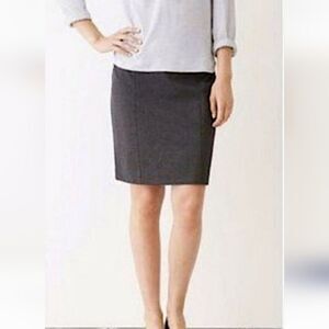 J. Jill Women's Stretch Sustainable Ponte Pencil Skirt Heathered Grey Size M EUC